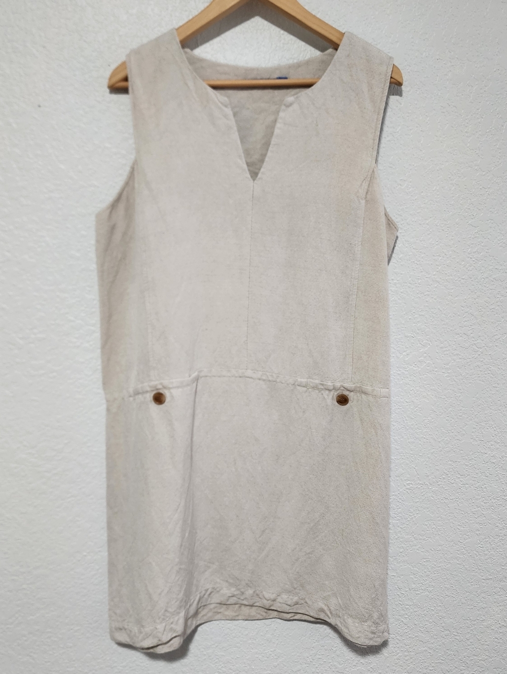 J.McLaughlin Minimalist Boxy Sleeveless Midi Dress Linen Blend XL Lagenlook